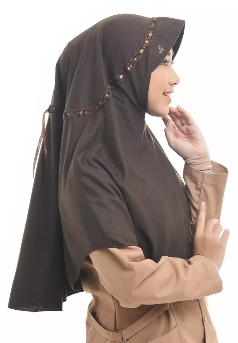 Rabbani - Kerudung Sekolah Instan Hemy - Brown