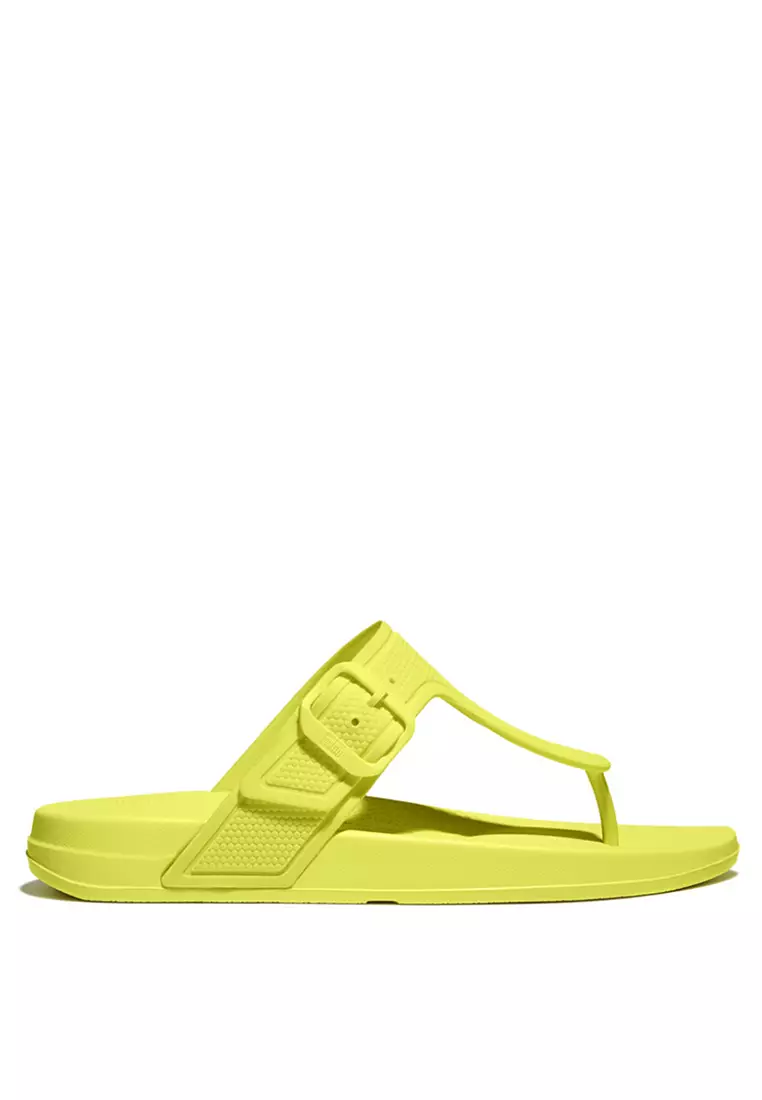 FitFlop iQushion Women s Adjustable Buckle Flip Flops Electric Yellow GB3 A26