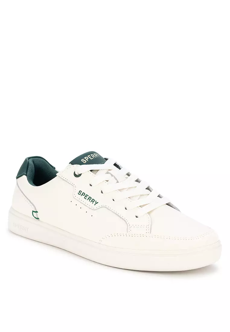 Sperry Women's Crew 90 Leather Sneakers Off White Green