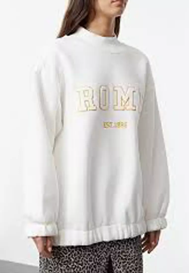 Embroidered Knit Sweatshirt