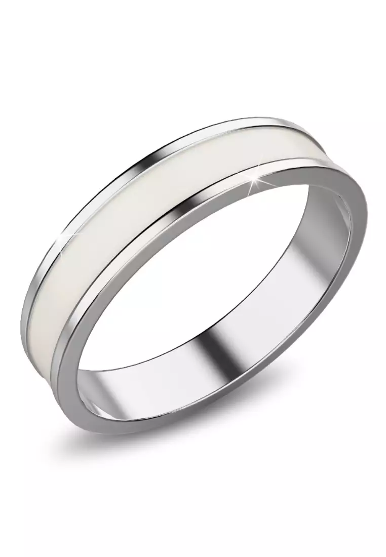 Buy Bullion Gold BULLION GOLD Ceres Timeless Ring White Enamel