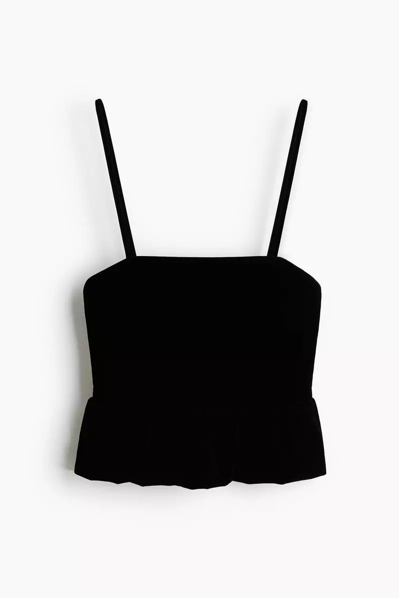 Bubble-hem strappy top