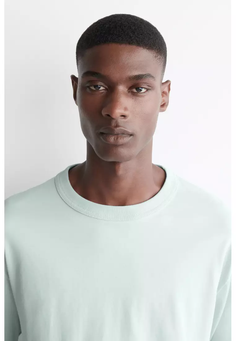 RELAXED JERSEY INTERLOCK LONG-SLEEVED T-SHIRT