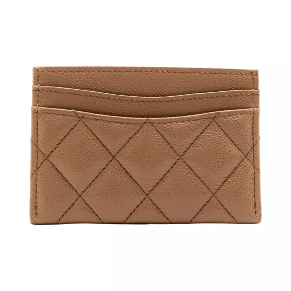 Classic Card Holder Grained Calfskin Brown
