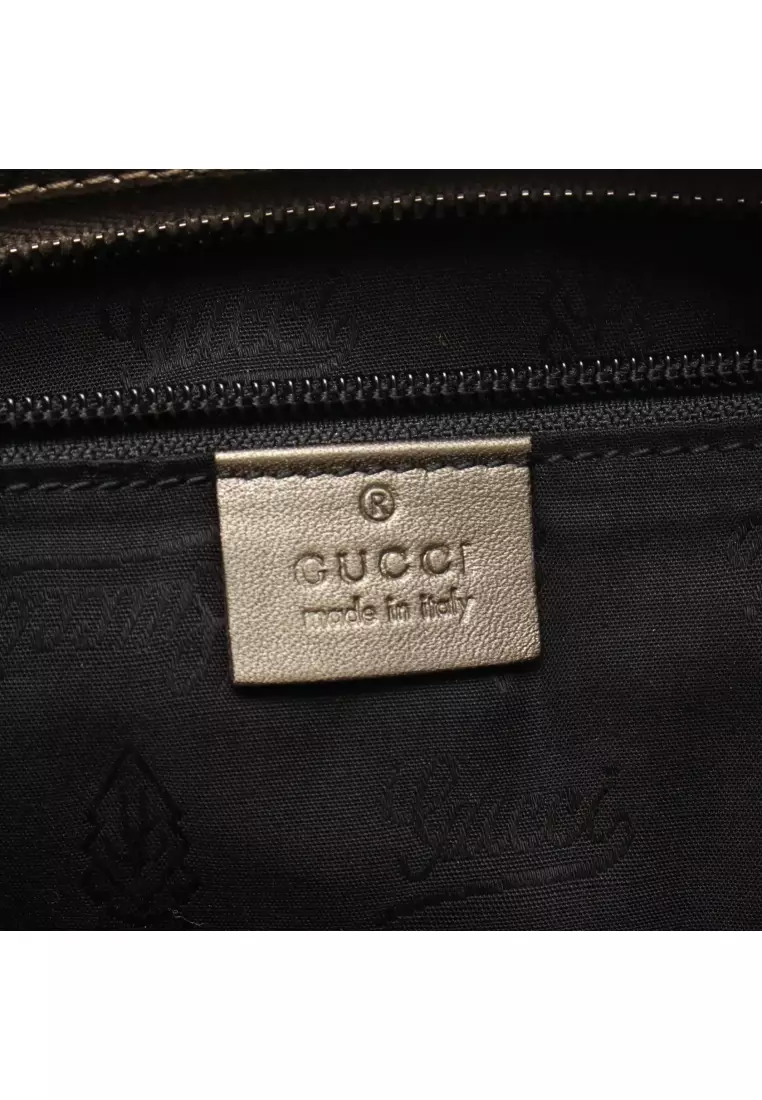 Pre-Loved Gucci GG Imprime Shoulder bag tote bag PVC leather bronze