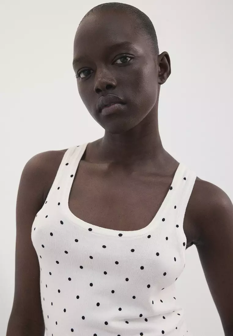 Polka-Dot Knitted Top