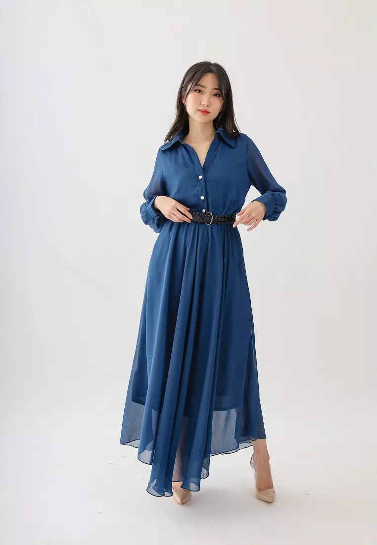 Lunar Party Dress Dark Blue