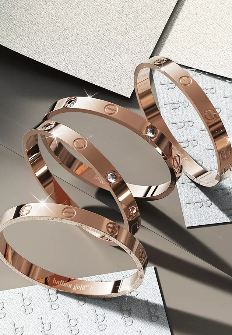 Carmello Stainless Steel Bangle in Rose Gold