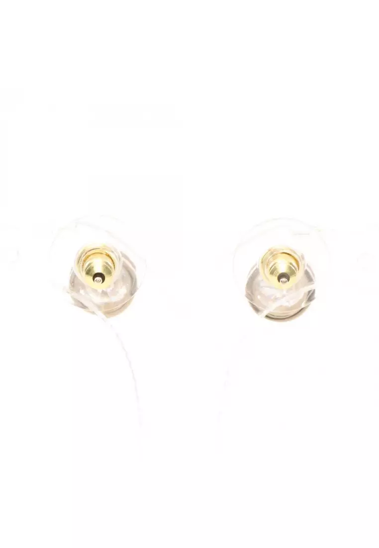Pre-Loved Chanel coco mark earrings GP crystal gold clear B25V