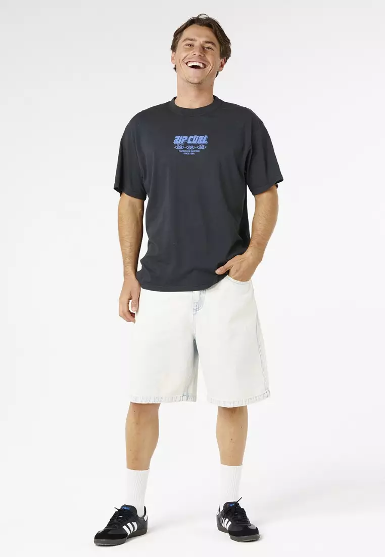 Men Liquid Trips Ripper Tee 0ZHMTE-Washed Black