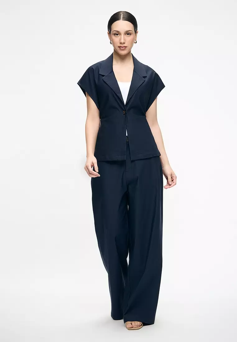 Women's  Notch Collar Funnel Sleeve Blazer