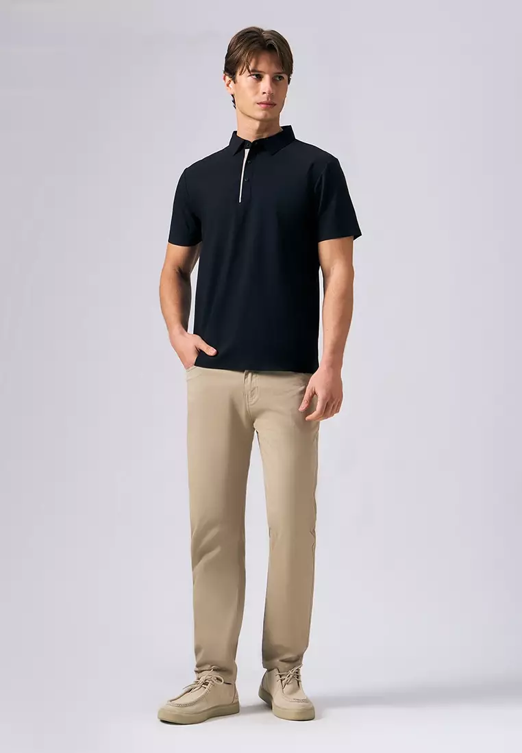 Seamless Polo with Contrast Placket