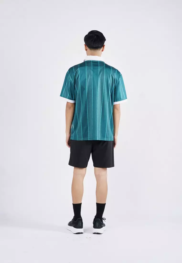 3Second Men's Collar Jersey T-Shirt Short Sleeve Relaxed Fit Polyester Zidane OL-310725