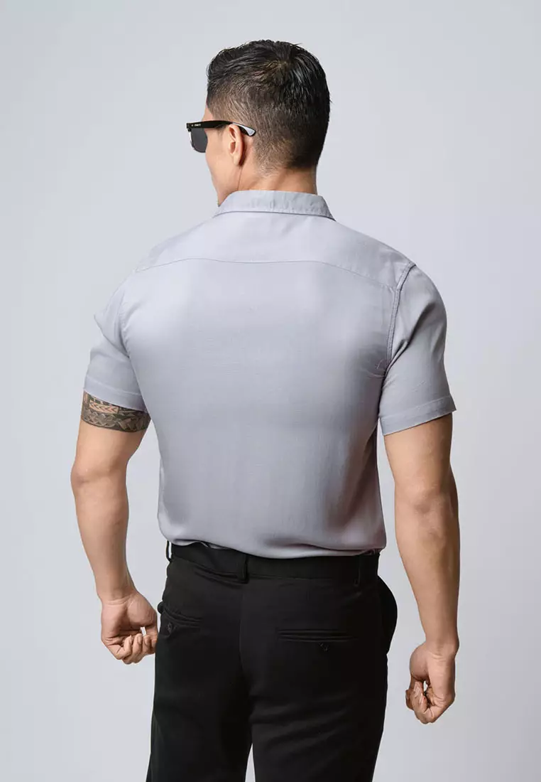 Viscose Light Grey Casual Shirt SS