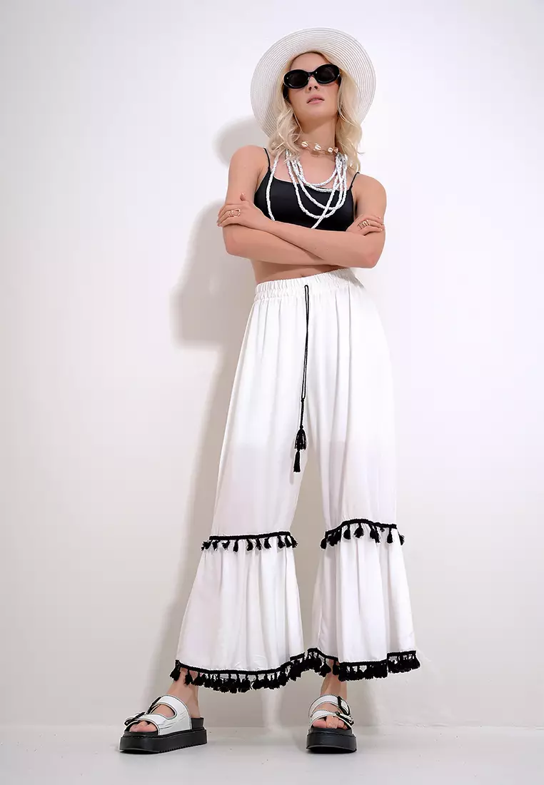 Viscose Tassel Woven Pants