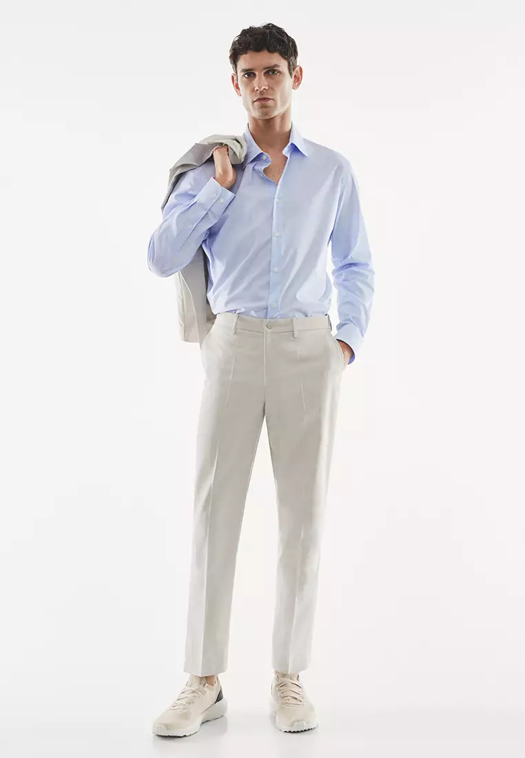 Slim Fit Striped Cotton Shirt