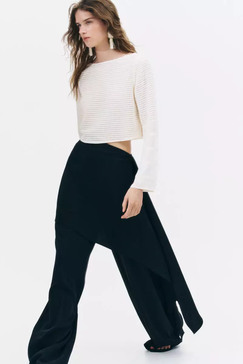 Tailored skirt-layered trousers