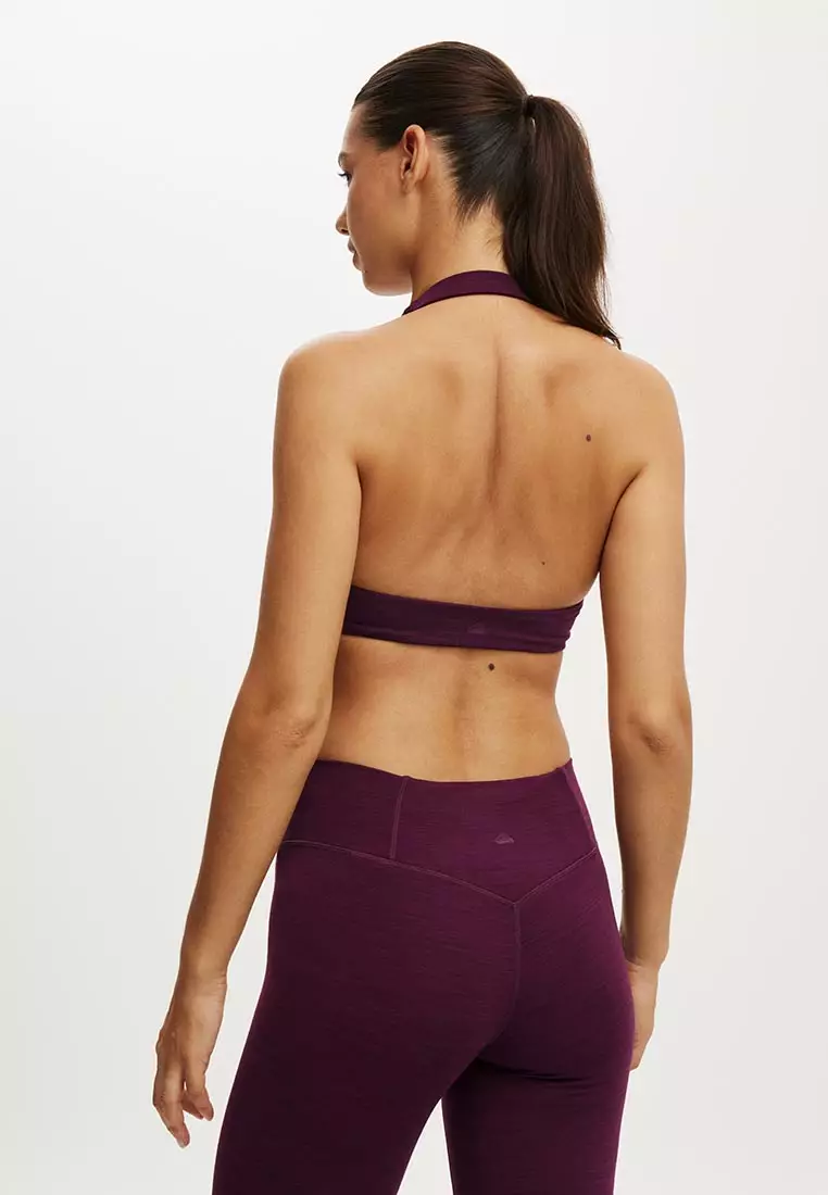 Ultra Soft Scrunch Halter Crop Sports Bra