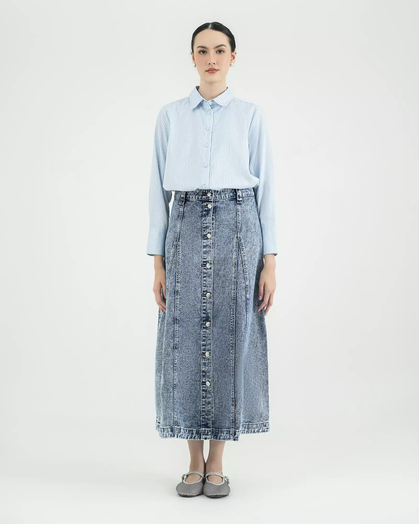 Geulis.id DEIA DENIM SKIRT - Lightdenim
