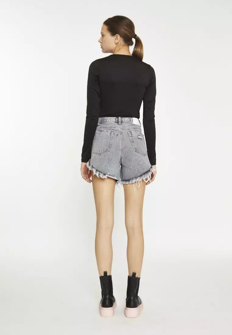 Distressed Denim Shorts