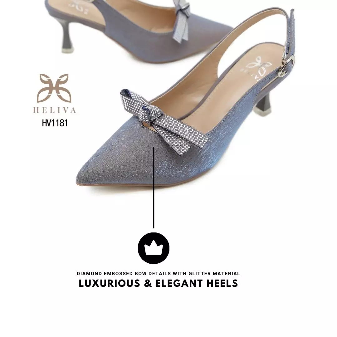 Heliva Vienna High Heels Shimmer Sling Back Bow Accessories Sol 6.5cm HV1181