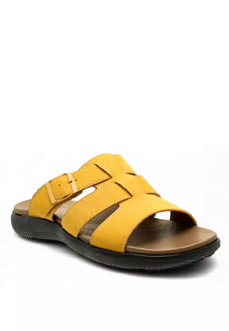 Men Slip On Faux Leather Classic Casual Sandals - 250141255