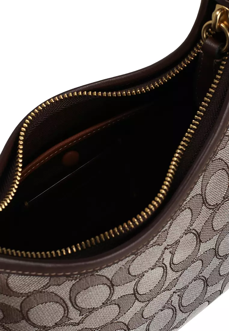 Curve Zip Bag In Signature Jacquard