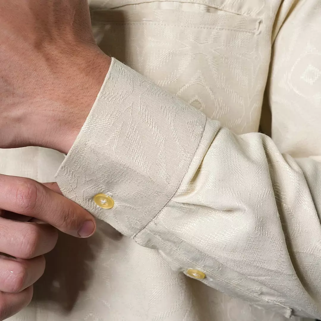 Casella Baju Koko Pria Lengan Panjang Motif Elegan | Baju Koko Yusuf 9996 Beige