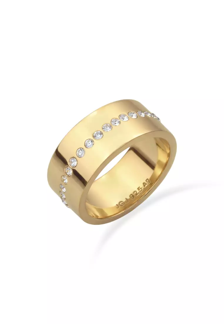 Buy ELLI GERMANY Sparkling Swarovski® Crystals Ring – Gold-Plated ...