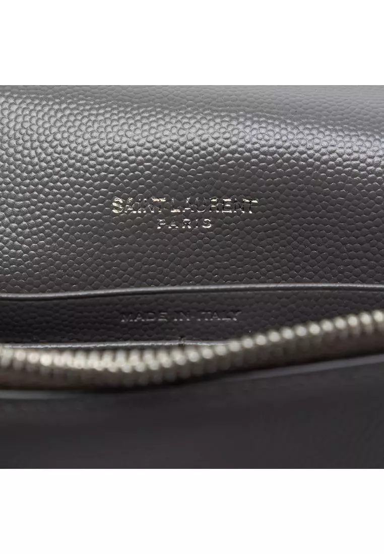 Pre-Loved Saint Laurent Grain De Poudre Monogram Kate Tassel Wallet On Chain