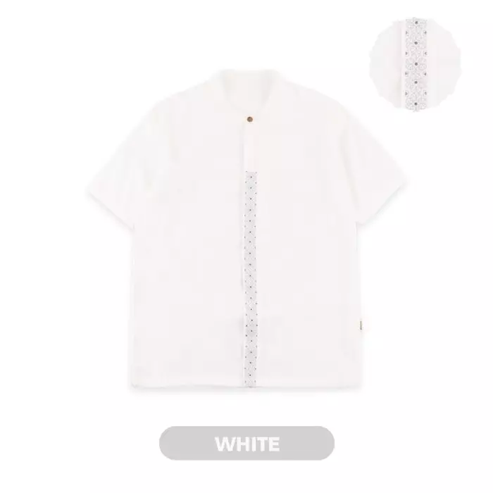 Mooi Atasan Pria Kemeja Pria Raya Collection Haneef Koko - White