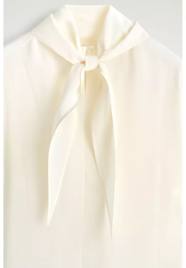 DRAPED SCARF-DETAIL TOP