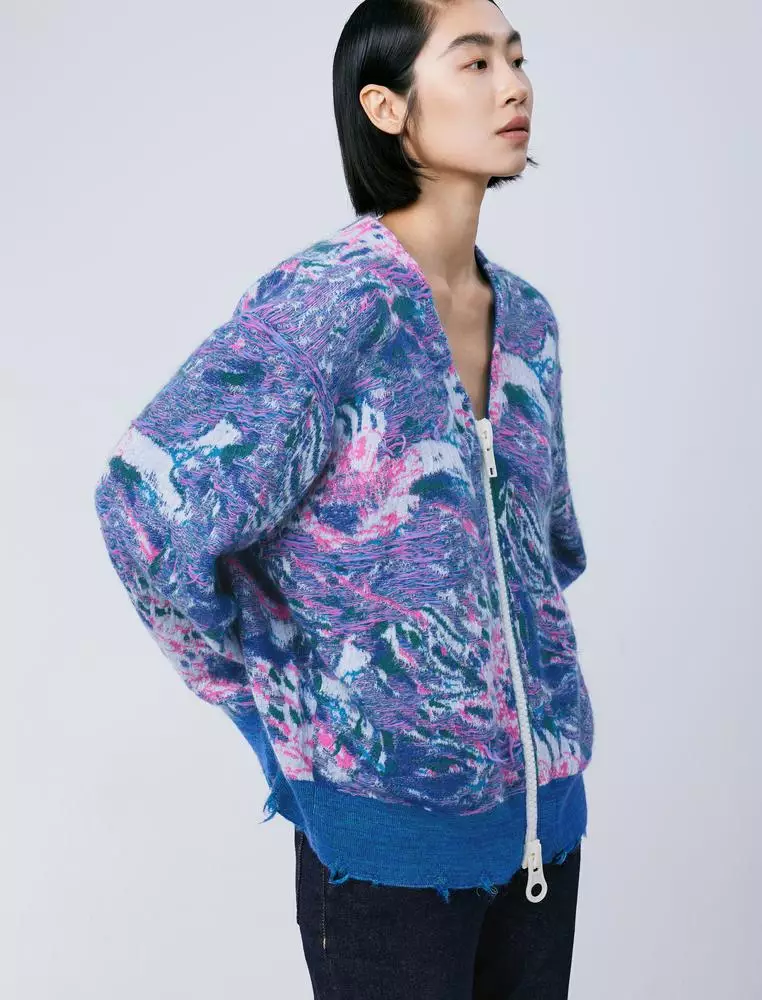 V-Neck Midi Cardigan Sweater