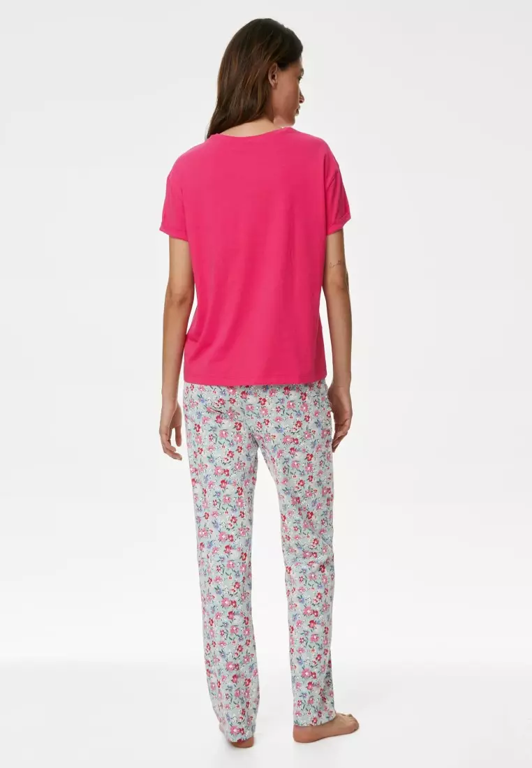 Buy MARKS & SPENCER Pure Cotton Floral Print Pyjama Set 2024 Online ...
