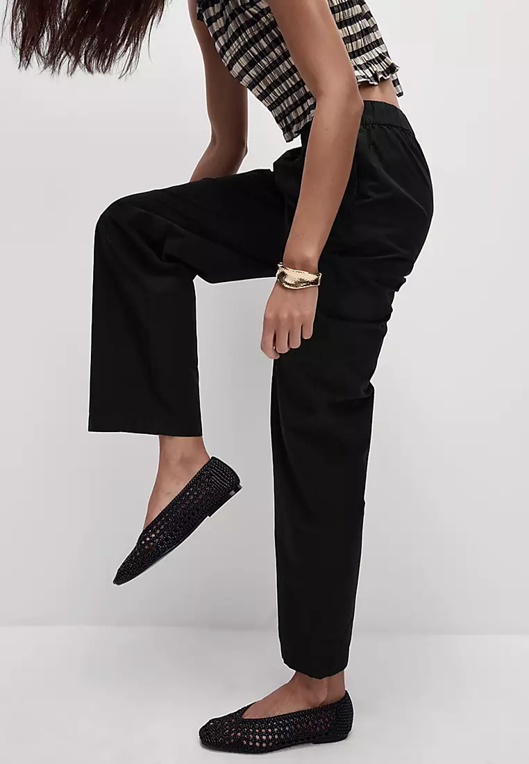 Pure Cotton Poplin Straight Leg Trousers