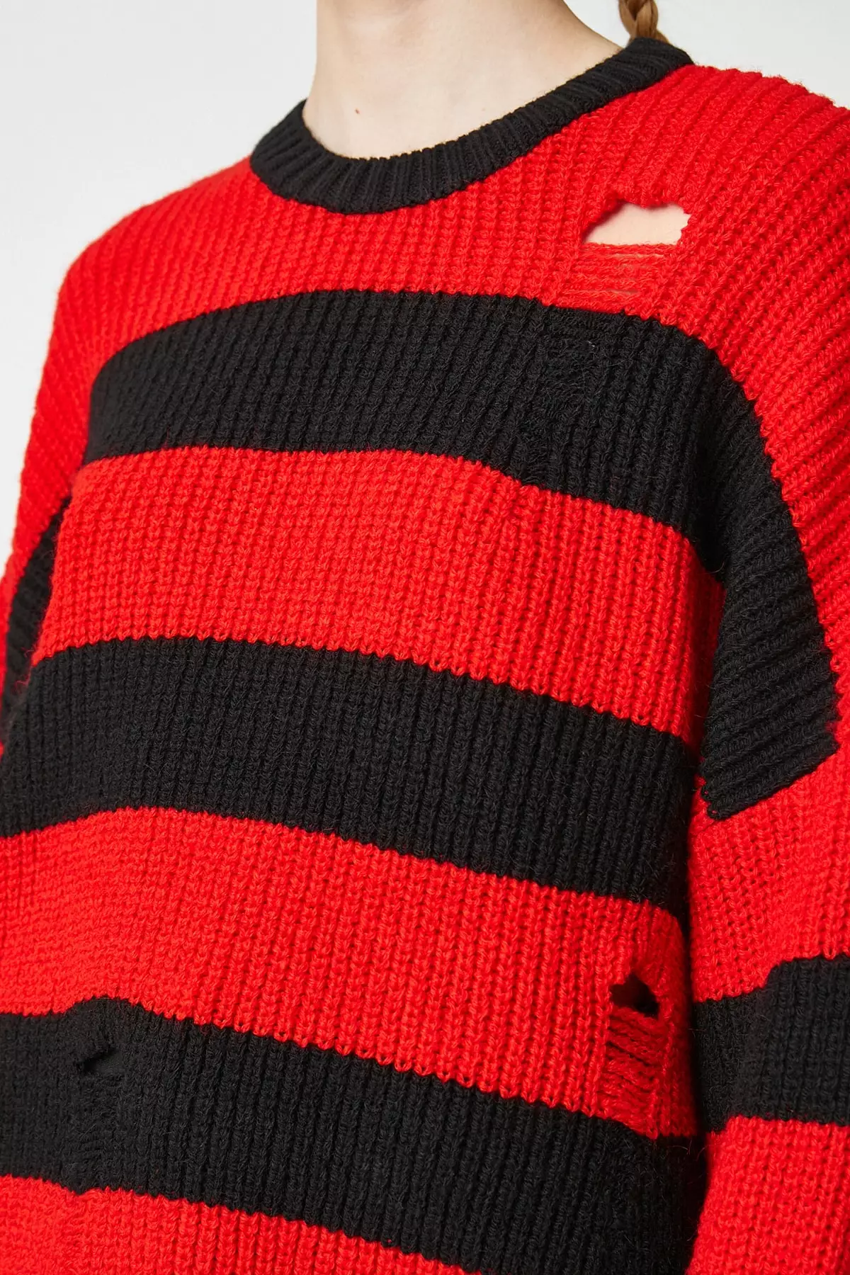 Red striped store sweater women's