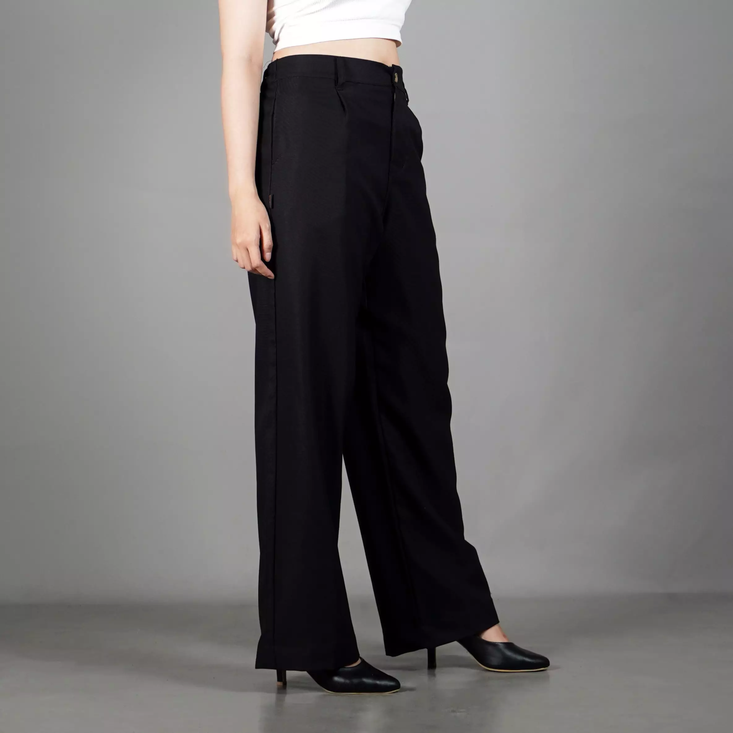 NOVI Celana Wanita Panjang Celana Kulot Cullote Pants - HITAM