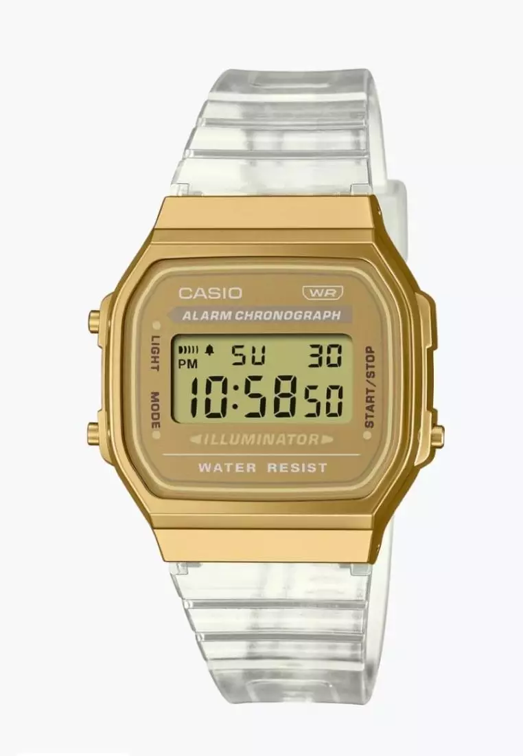 Jual Casio Casio Digital Jam Tangan Wanita Strap Karet Transparan A168XESG9A Original Original