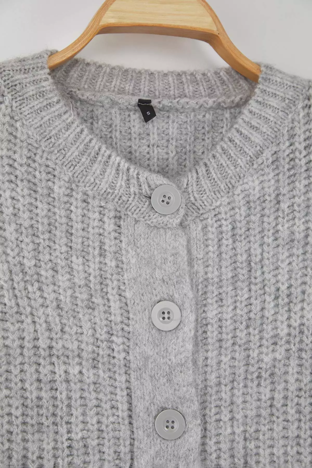 Wardrobe Essentials Gray Soft Texture Basic Knit Cardigan | Twoaw26Hi00204