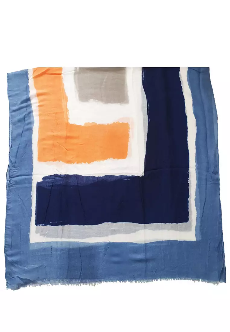 Brush Paint Shawl Denim