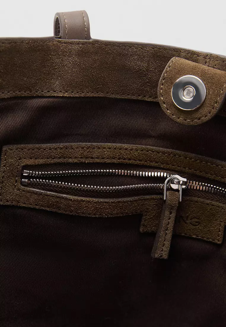 Suede Leather Shopper Bag