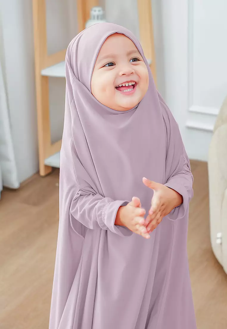 Alyafa Khimar One set Syari | Set Dress Gamis Syari Cadar - Anak - XL