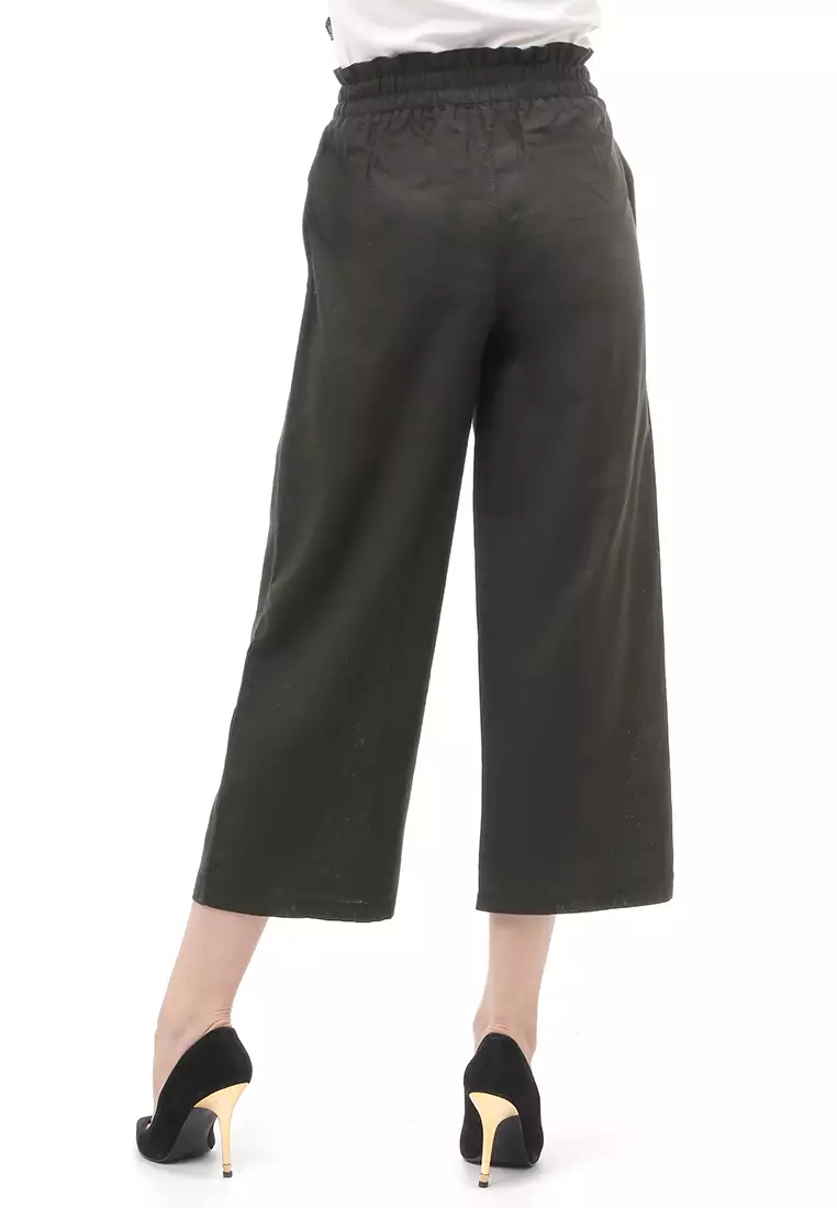 Narda Celana Panjang Wanita Bawahan Motif Polos Design Casual - Army