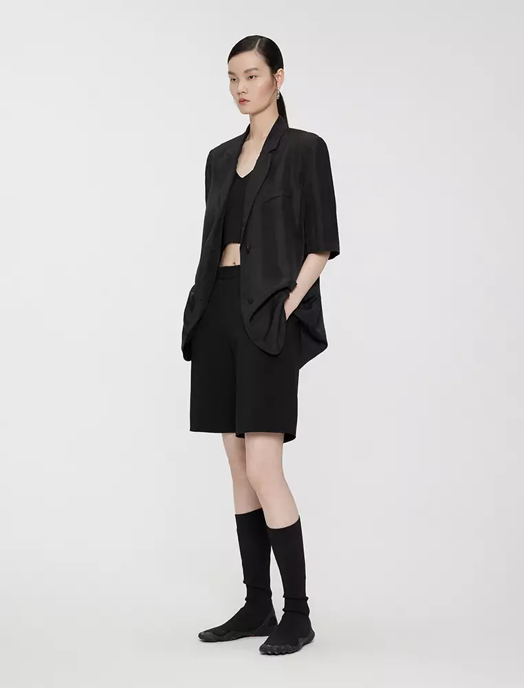 Straight mid-length trousers