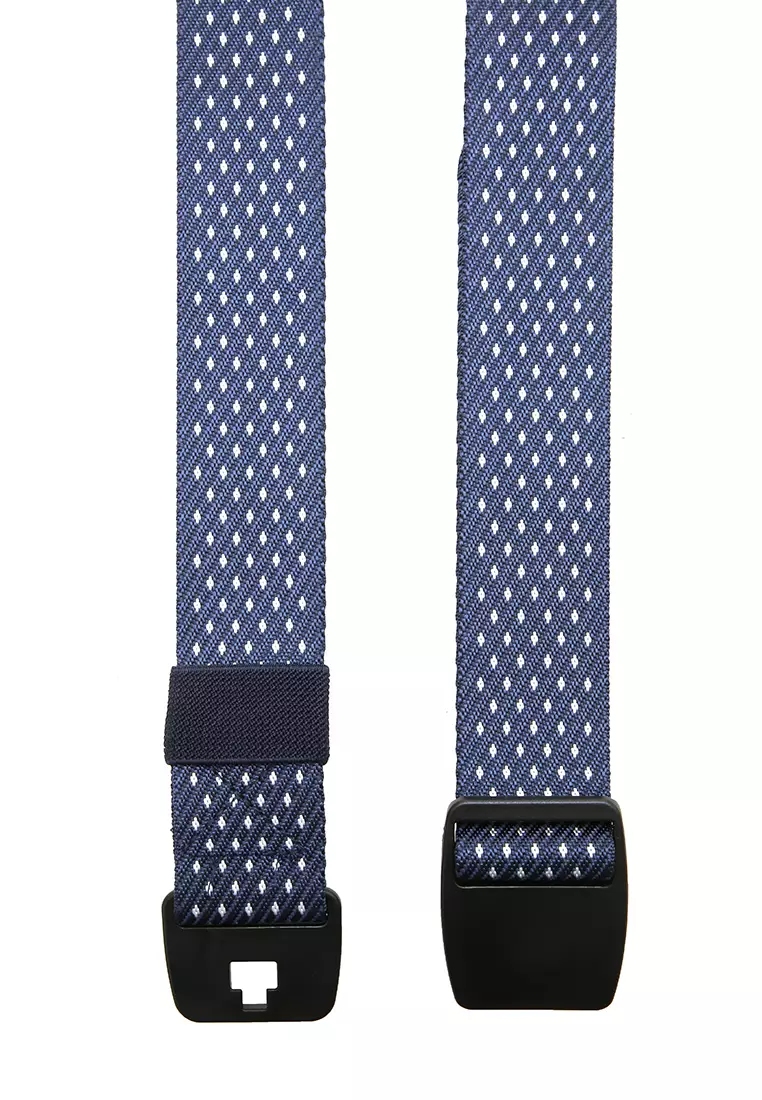 Ilo Aksesoris Fashion Pria Ikat Pinggang Motif Polka Material Canvas ORIGINAL - Blue