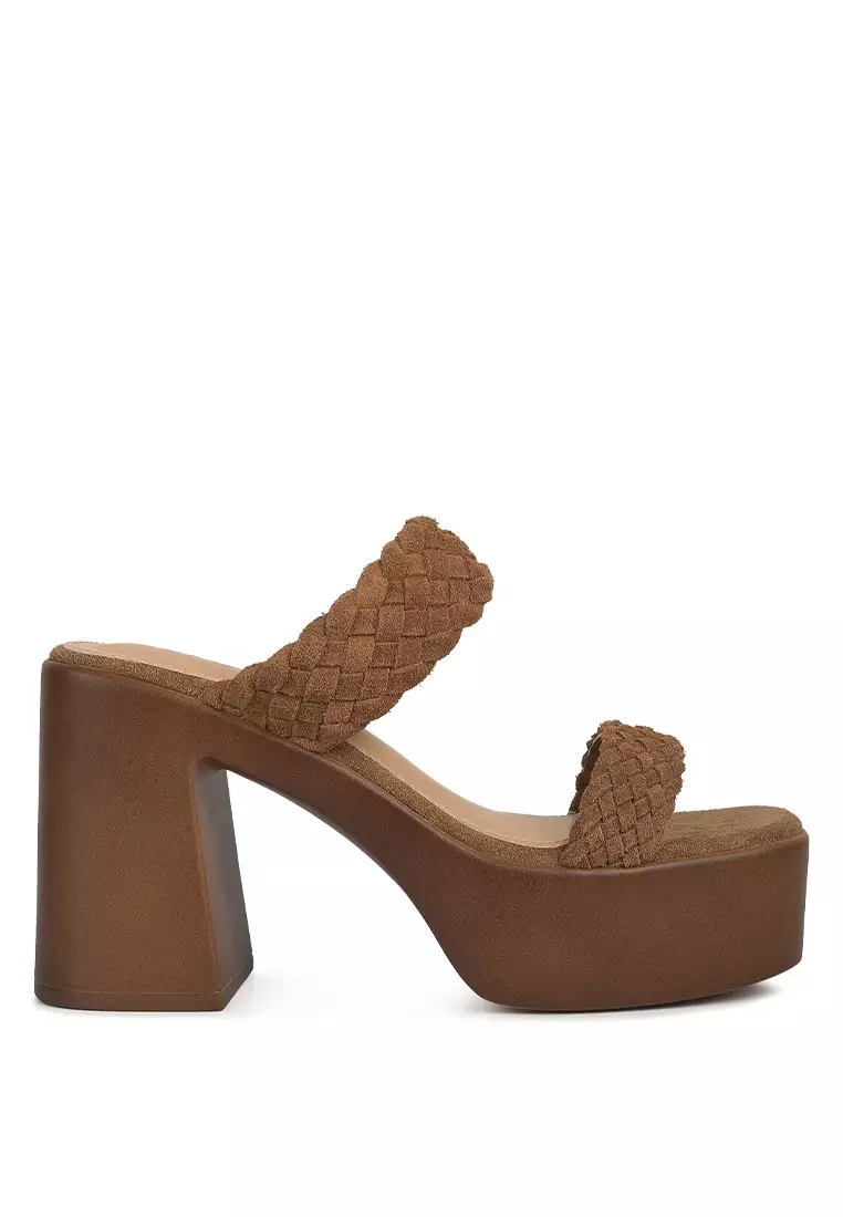 Discount on Rag & Co.  shoes - SKU: Tan Braided Detail Chunky Sandals