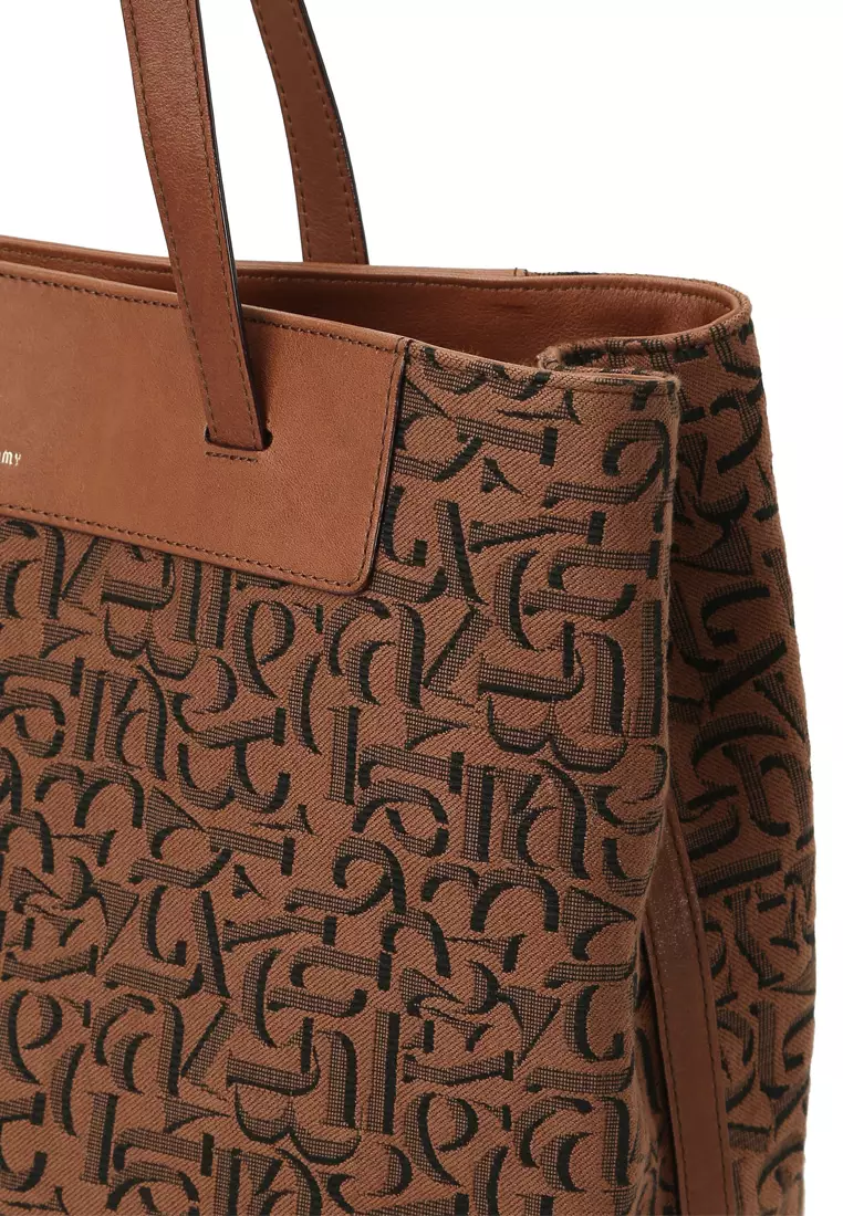 Soft-Structured Trapezoidal Canvas Tote Bag - Caramel
