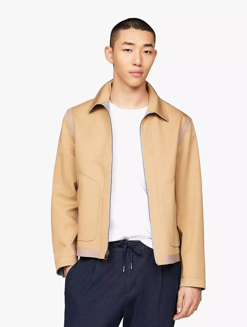 TOMMY HILFIGER CHECK ZIP-THRU WATER REPELLENT OVERSHIRT JACKET Grey  Grey