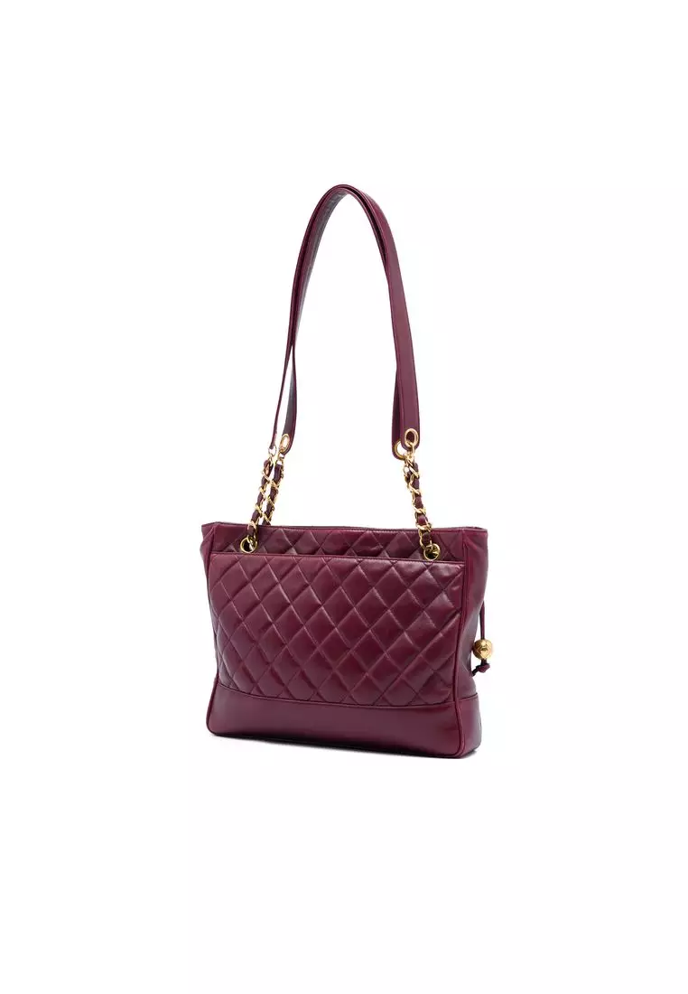 Pre-Loved Chanel Quilted Lambskin Coco Ball Chain Tote