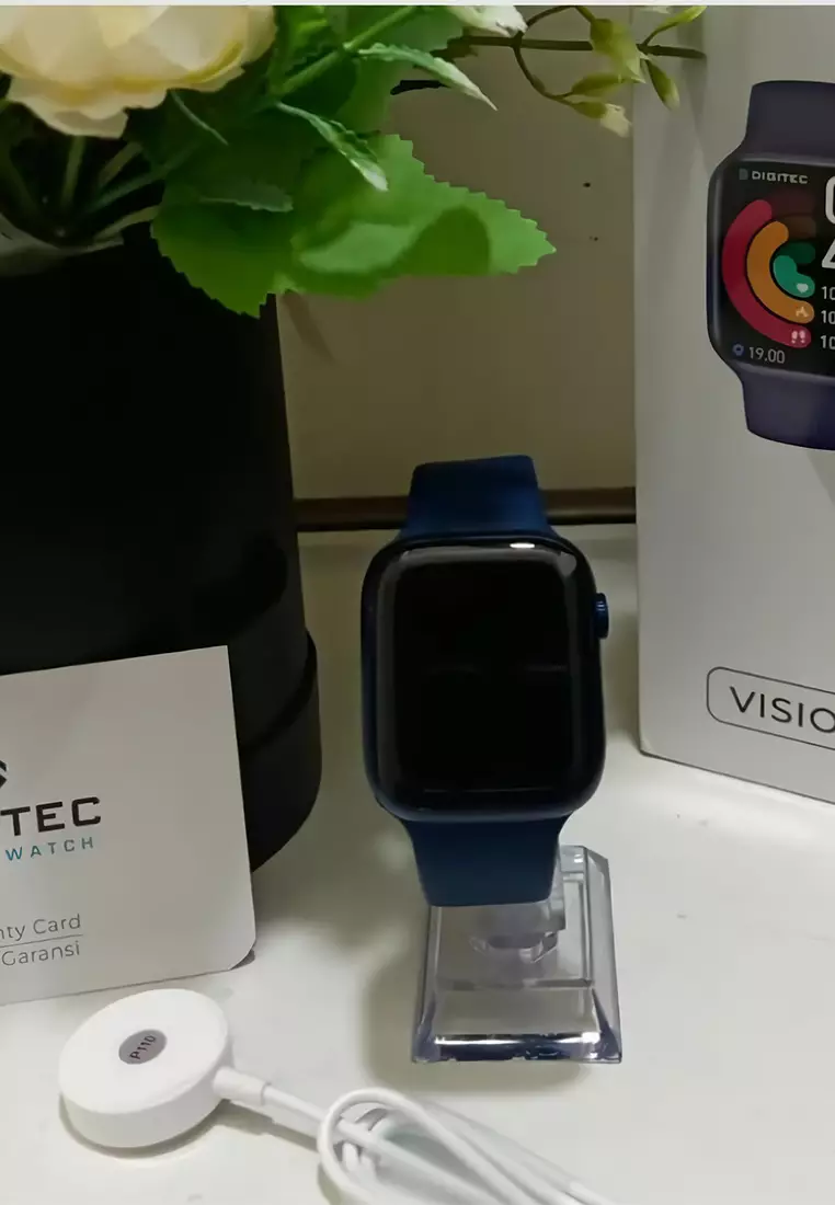 Digitec Vision - Smartwatch - Jam Tangan Pintar Wanita - Blue - Rubber Strap